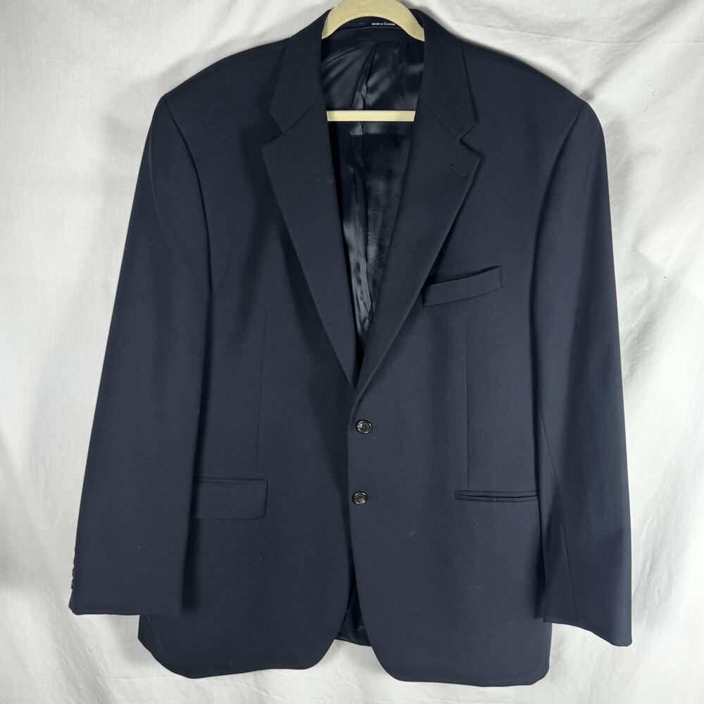 Ralph Lauren Men’s 48L Navy Wool Blazer Jacket Classic 2-Button Wool Coat